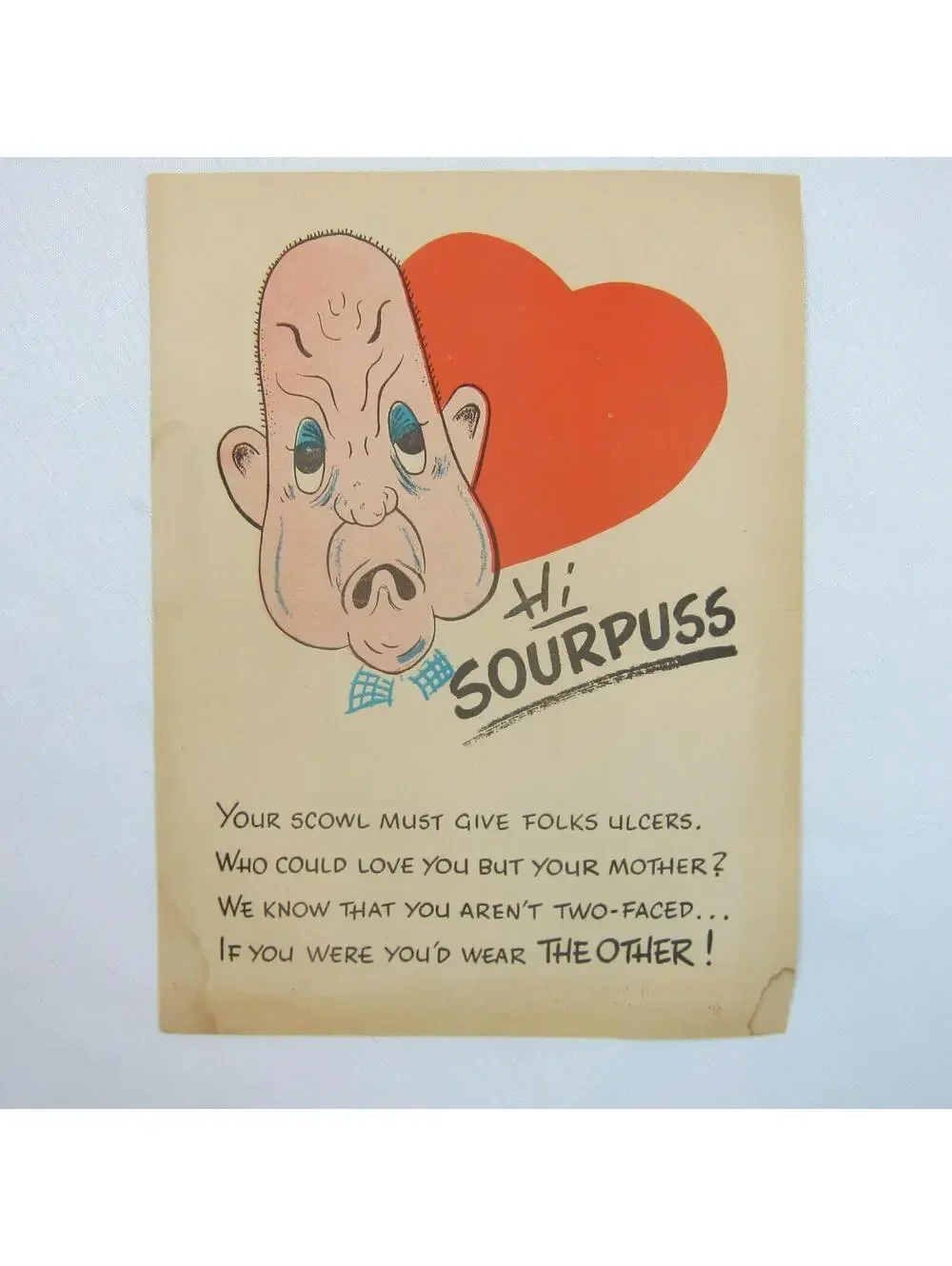 Vintage Vinegar Valentine Sourpuss Penny Dreadful Sarcasm Insult Poem Ephemera